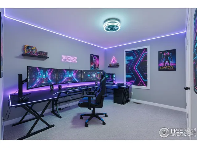 a view of an empty room and a window