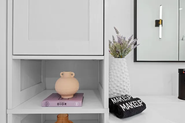 an aerial view of a house with a garden