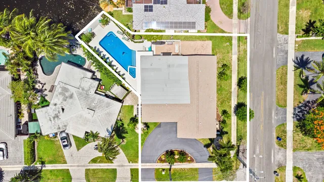 an aerial view of multiple house