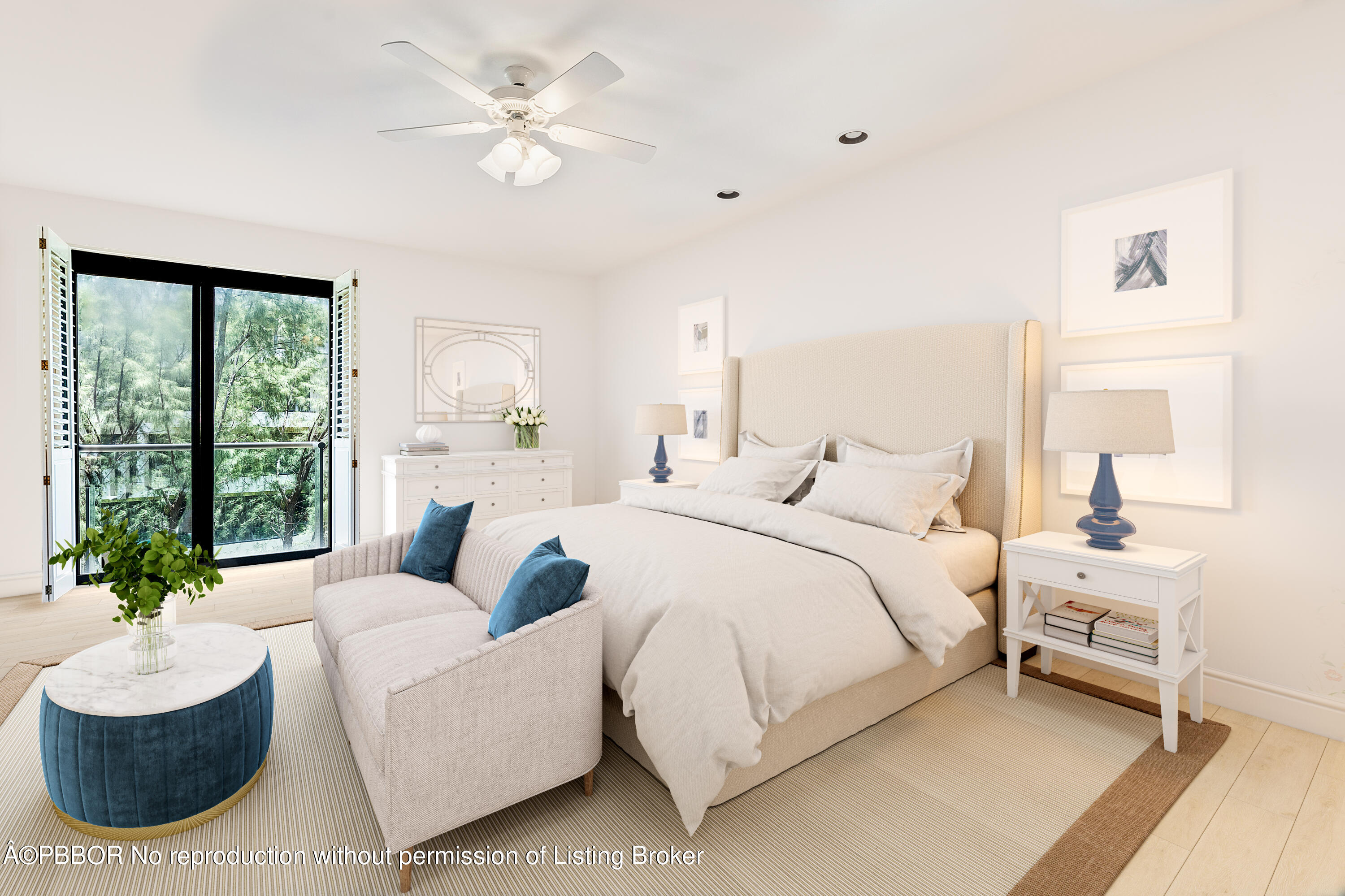 2 North Breakers Row, Unit S43 Palm Beach, FL 33480 - Photo 12 of 37 a spacious bedroom with a bed and a couch