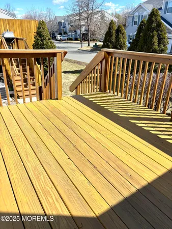 a view of wooden deck