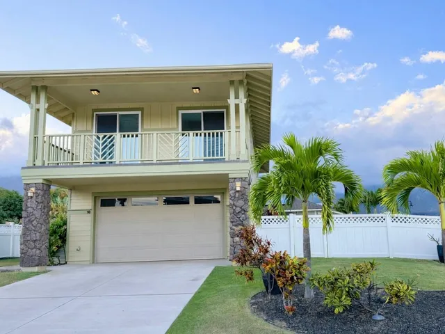 a view of a garden with a palm tree