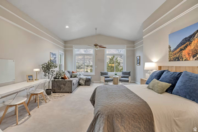 11789 Nicklaus Road Sandy, UT 84092 - Photo 18 of 58 Bedroom featuring vaulted ceiling and carpet flooring
