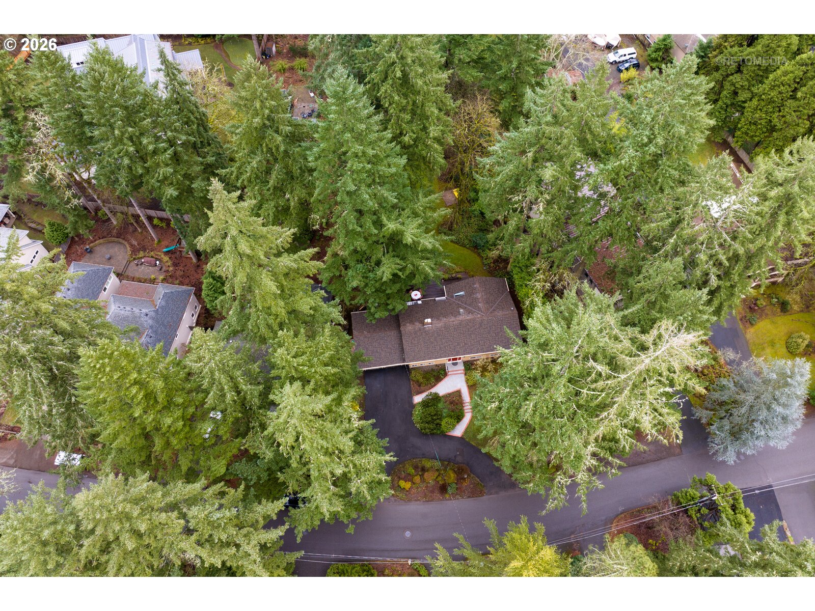 17738 Kelok Road Lake Oswego, OR 97034 - Photo 45 of 48 an aerial view of a house with a yard