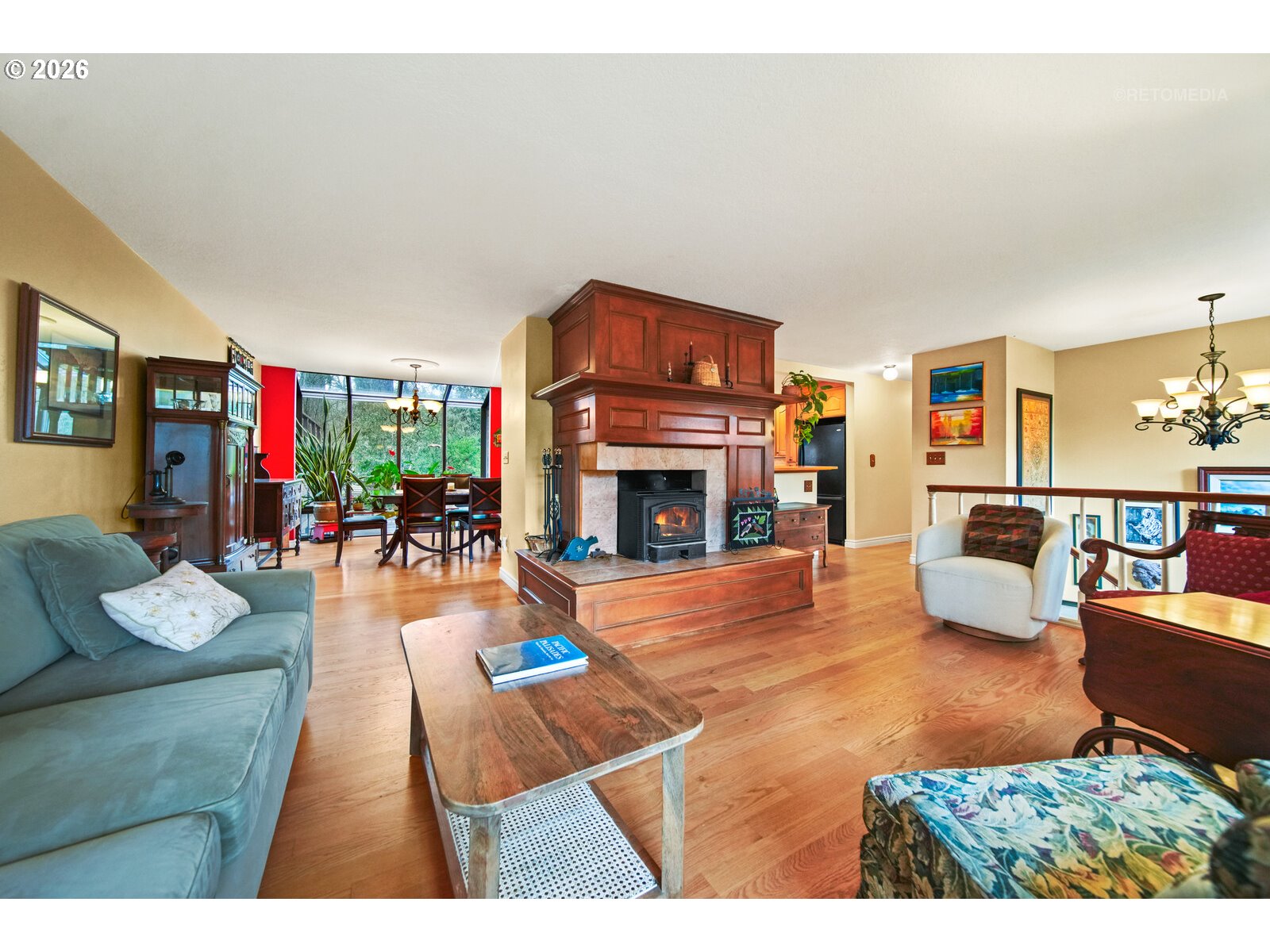 17738 Kelok Road Lake Oswego, OR 97034 - Photo 5 of 48 a living room with furniture and a fireplace