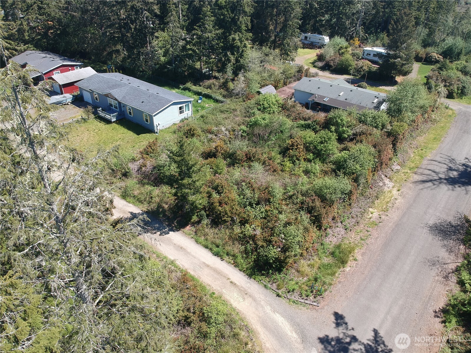 an aerial view of residential house with outdoor space