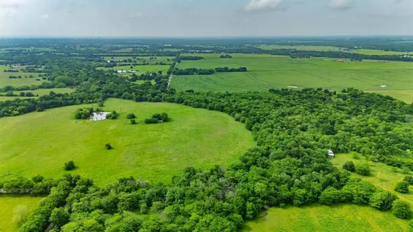 a view of a field with an ocean