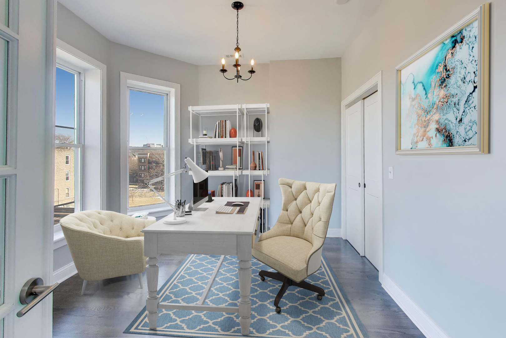313 East 60th Street, Unit 4 Chicago, IL 60637 - Photo 18 of 42 a living room with furniture a lamp and a potted plant