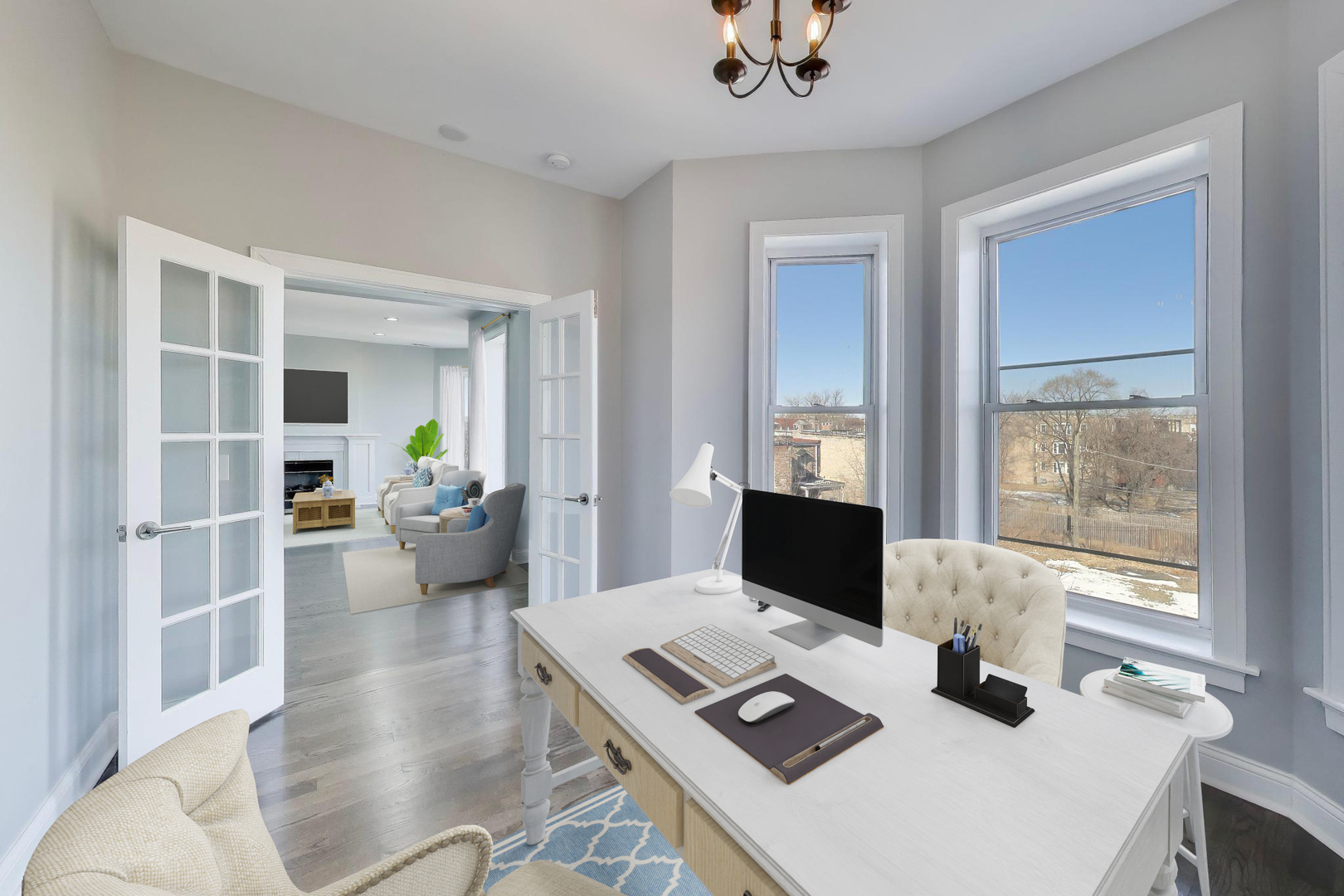 313 East 60th Street, Unit 4 Chicago, IL 60637 - Photo 20 of 42 a view of a workspace with furniture and a window