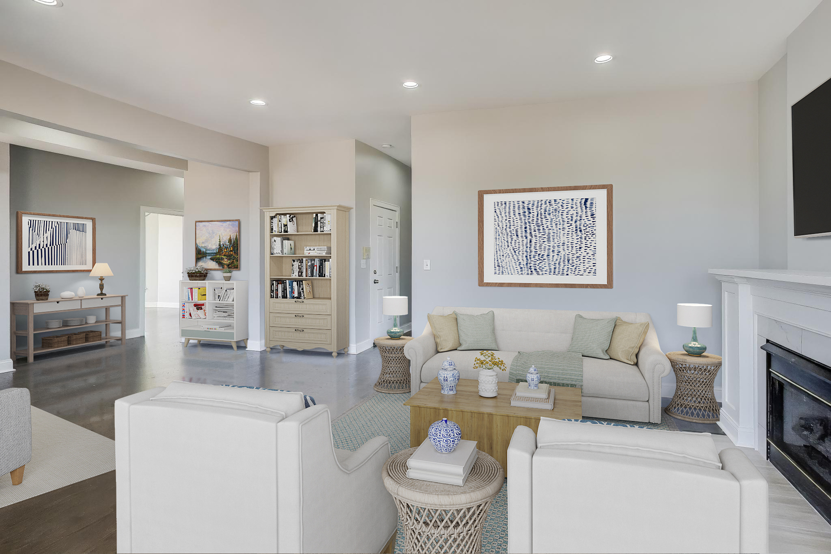 313 East 60th Street, Unit 4 Chicago, IL 60637 - Photo 7 of 42 a living room with furniture a fireplace and a table