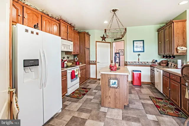 a kitchen with lots of counter top space
