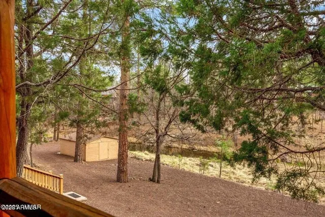 a view of outdoor space with deck and tree