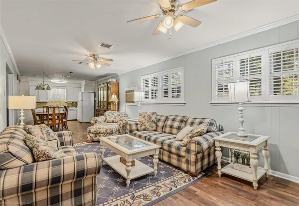 a living room with furniture
