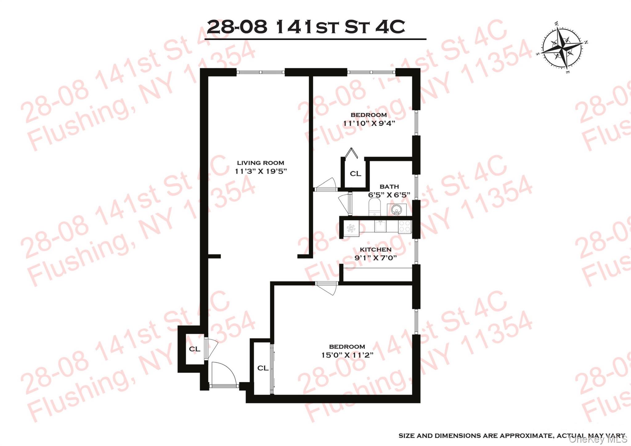 139-16 28th Road, Unit 1C Queens, NY 11354 - Photo 2 of 3 View of room layout