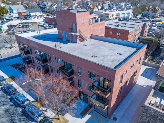 a view of a city with tall buildings