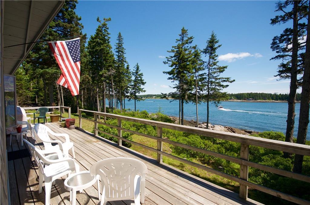 24 Huppers Road Tenants Harbor, ME 04860 - Photo 1 of 21 View toward Port Clyde from deck