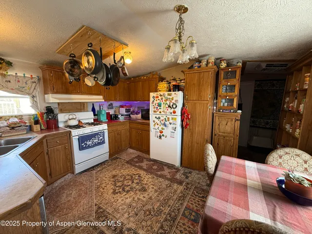 a kitchen view of a stove