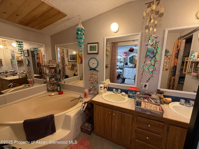 a bathroom with a sink double vanity