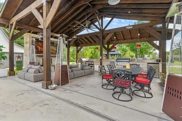 a view of porch with seating area
