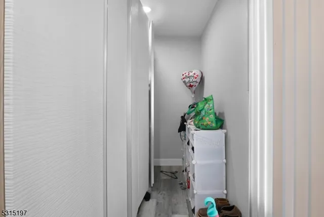 a room with a window and a potted plant