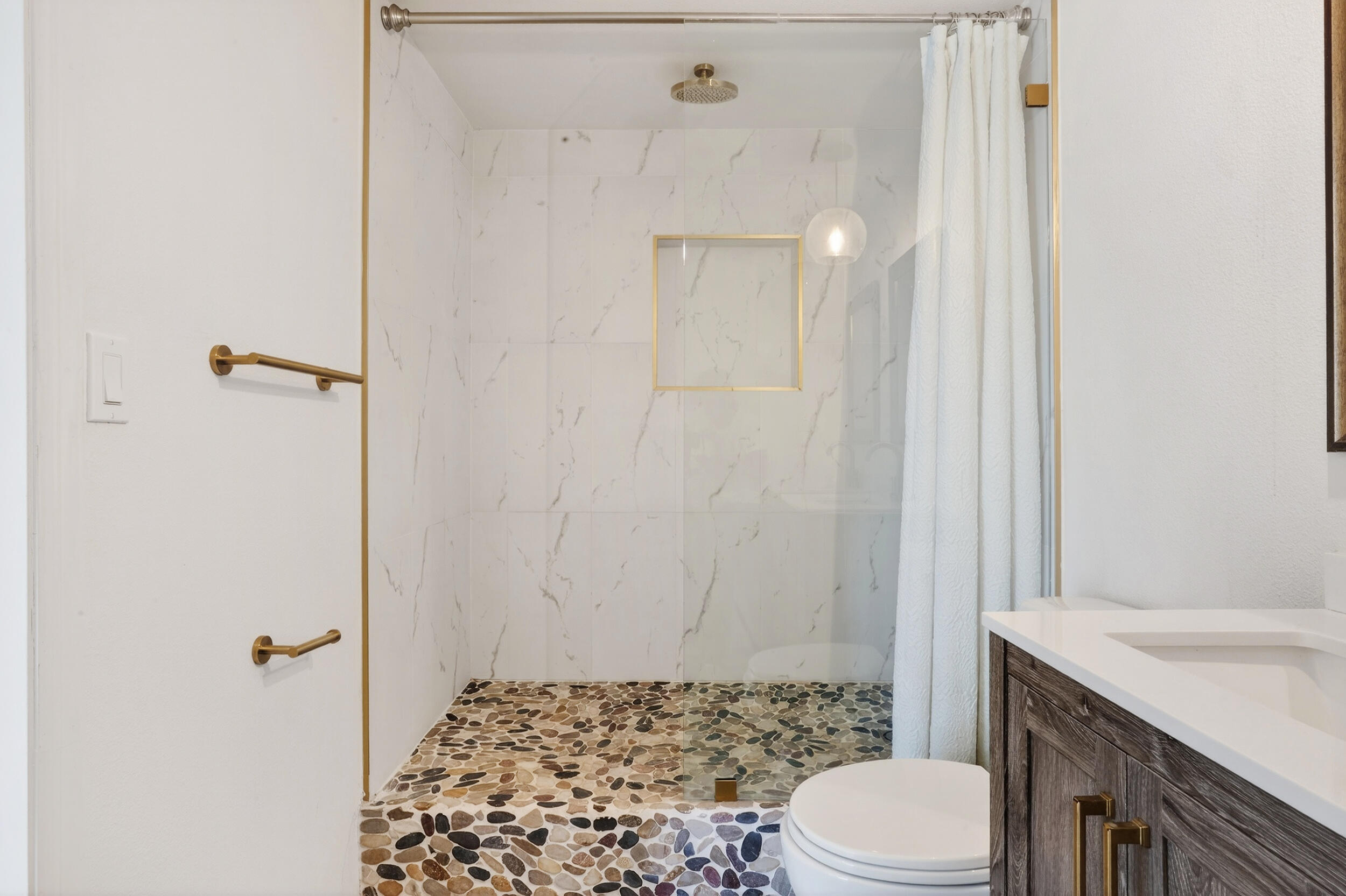 2071 Border Avenue Joshua Tree, CA 92252 - Photo 38 of 50 a bathroom with a sink a toilet and shower