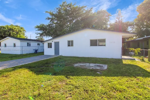 a backyard of a house with lots of green space