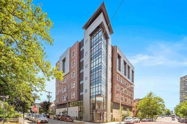 a front view of a building