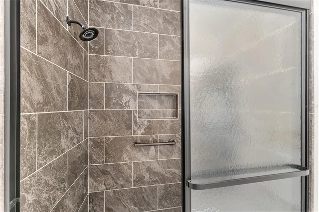 a bathroom with a shower