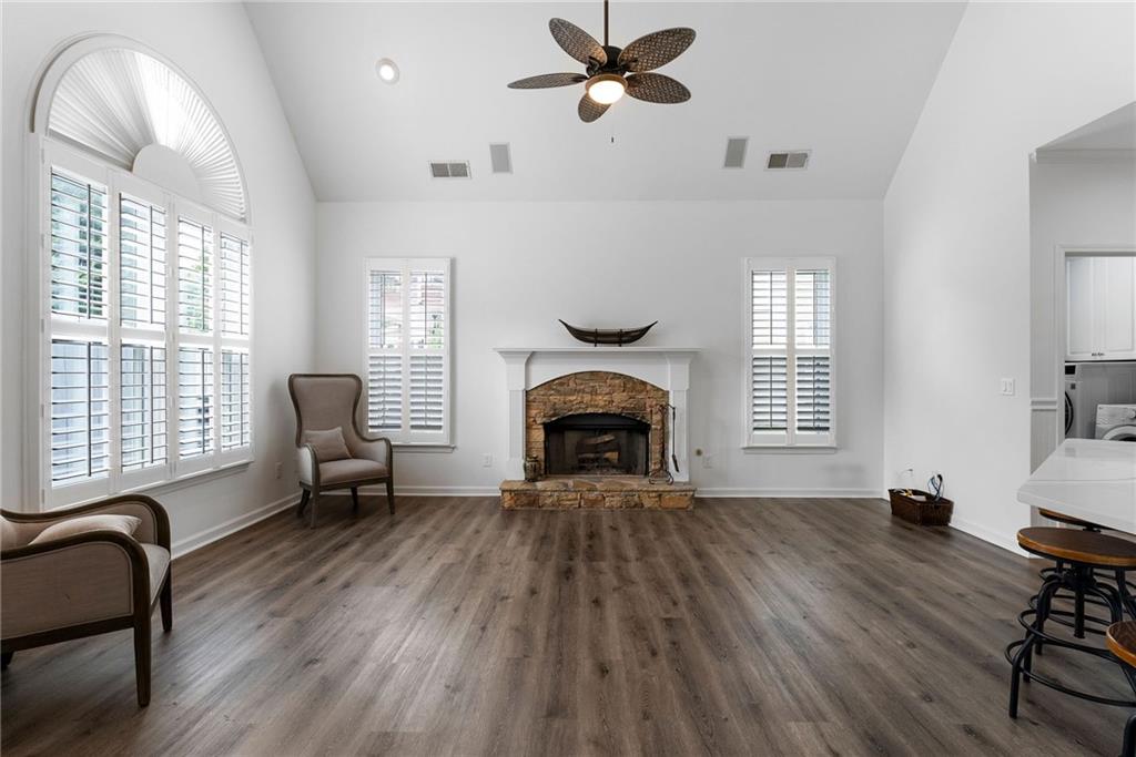 820 Nob Ridge Drive Southwest Marietta, GA 30064 - Photo 20 of 45 a living room with furniture and a fireplace