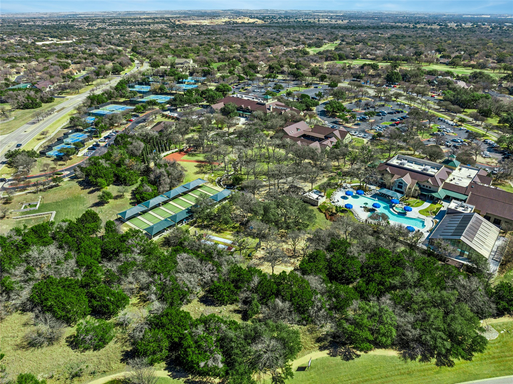 111 Hampton Circle Georgetown, TX 78633 - Photo 33 of 34 an aerial view of residential houses with outdoor space and trees