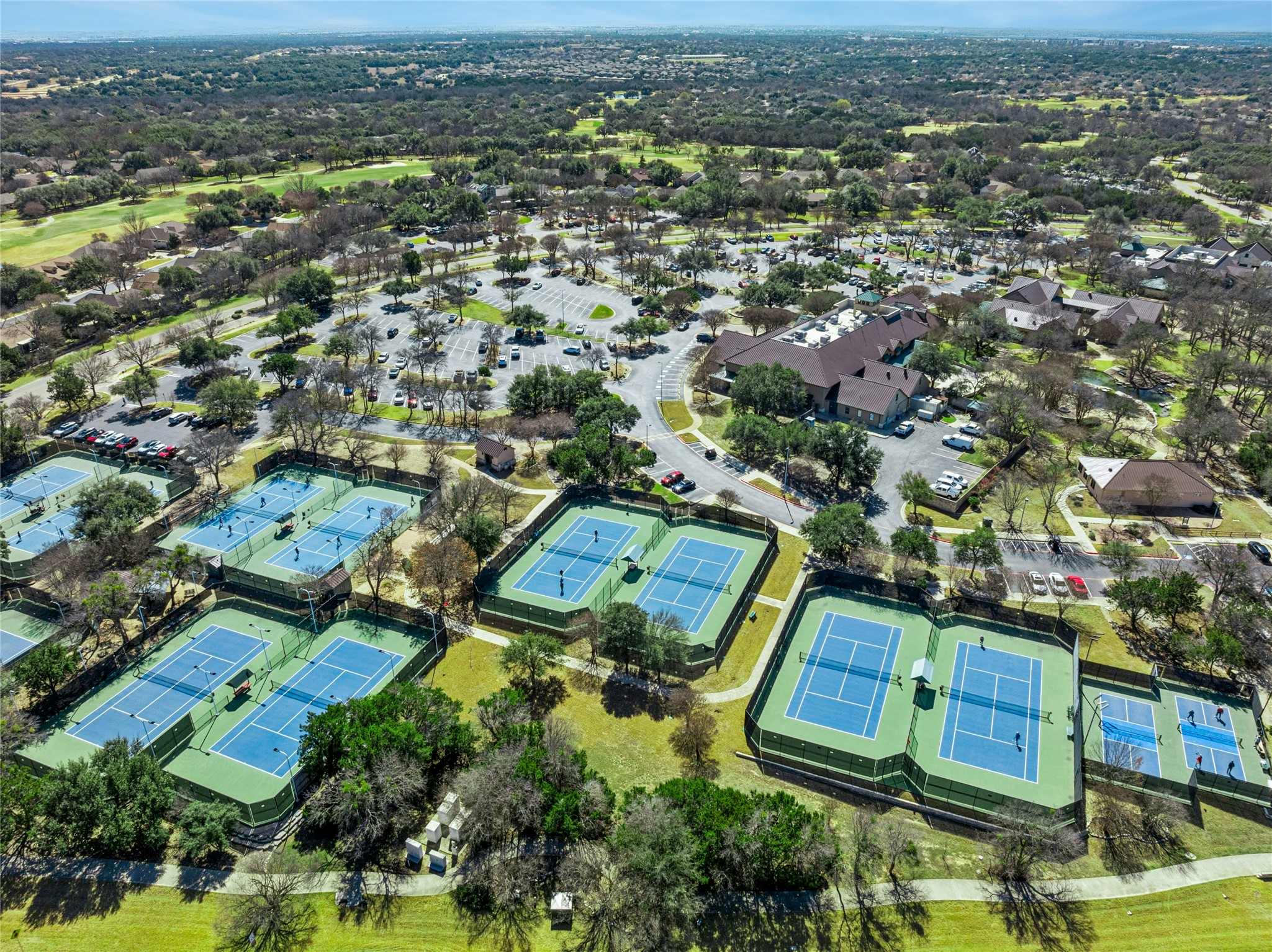 111 Hampton Circle Georgetown, TX 78633 - Photo 34 of 34 an aerial view of residential houses with outdoor space and trees