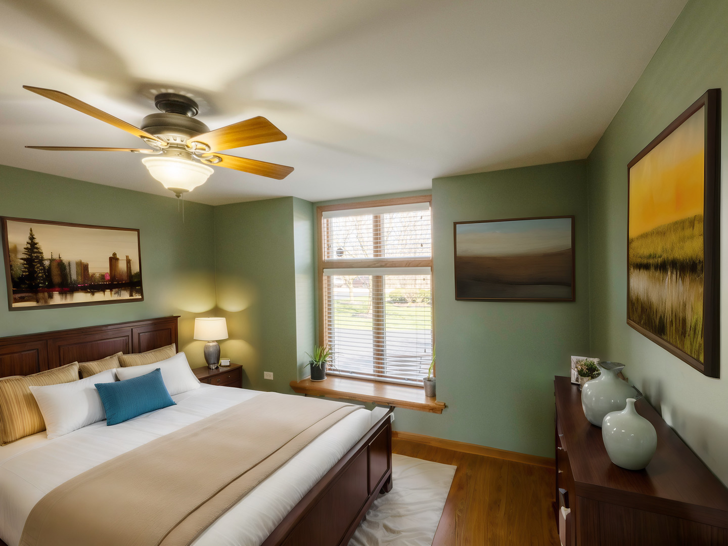 13310 Derby Road Lemont, IL 60439 - Photo 17 of 48 a bedroom with a bed and a chandelier