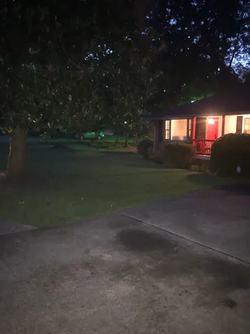 a view of a yard in a yard