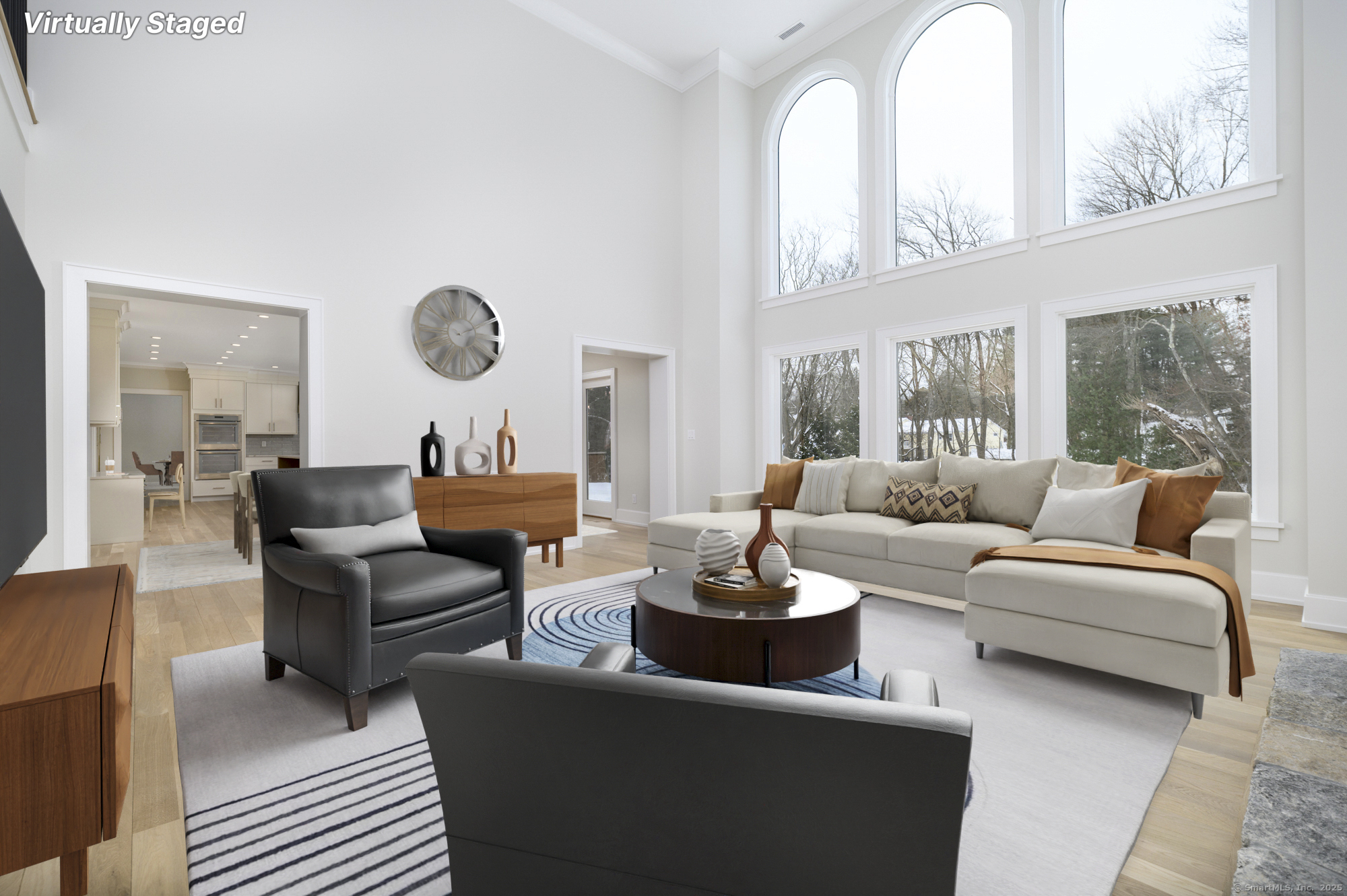 40 Hoyclo Road Stamford, CT 06903 - Photo 17 of 38 a living room with furniture a large window and wooden floor