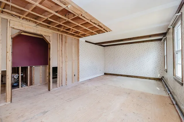 an empty room with closet