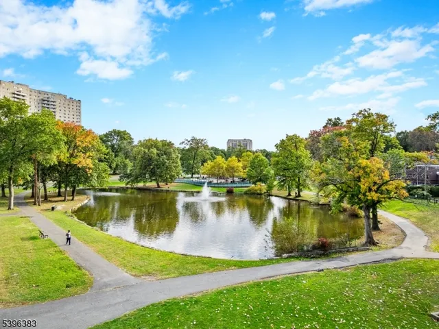 a view of a lake with houses