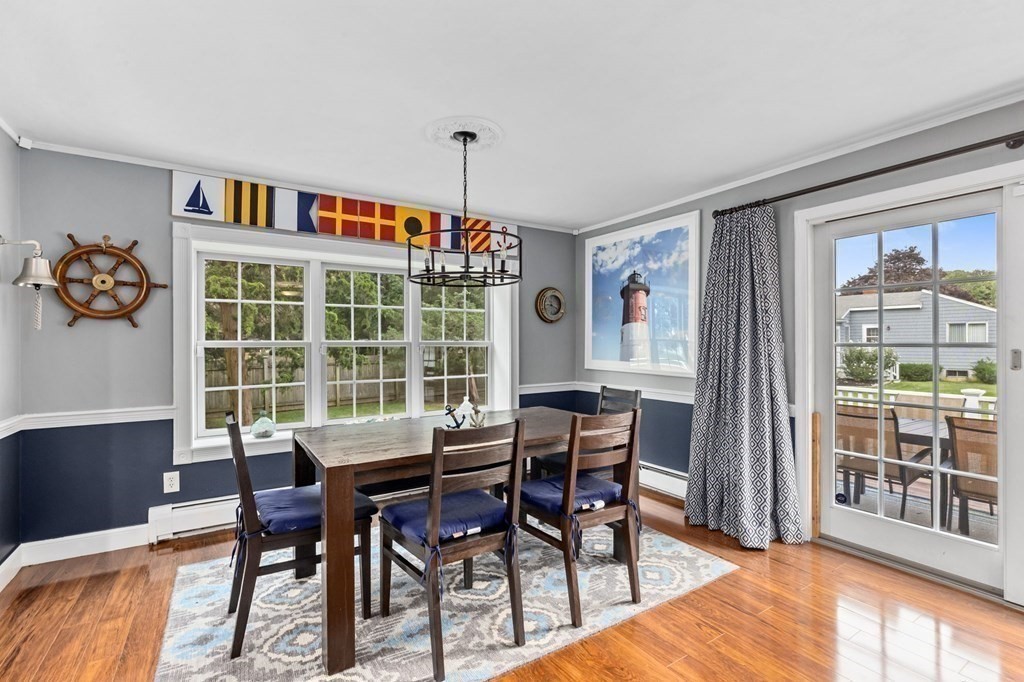 5 Atina Road Marshfield, MA 02050 - Photo 12 of 39 a view of a dining room with furniture large windows and wooden floor
