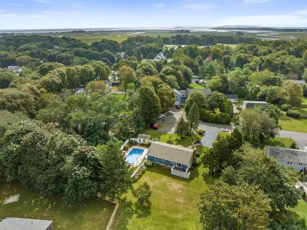 5 Atina Road Marshfield, MA 02050 - Photo 35 of 39 an aerial view of residential houses with outdoor space and swimming pool