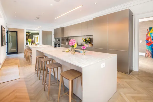 a view of a dining area with furniture