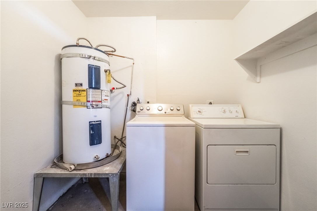 3151 North Soaring Gulls Drive, Unit 1083 Las Vegas, NV 89128 - Photo 28 of 45 Washroom with independent washer and dryer and secured water heater