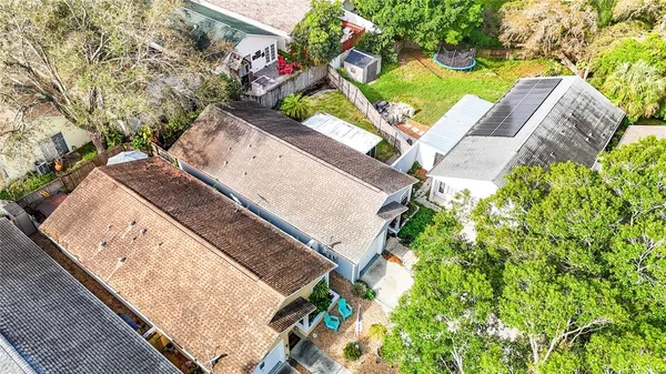 an aerial view of a house