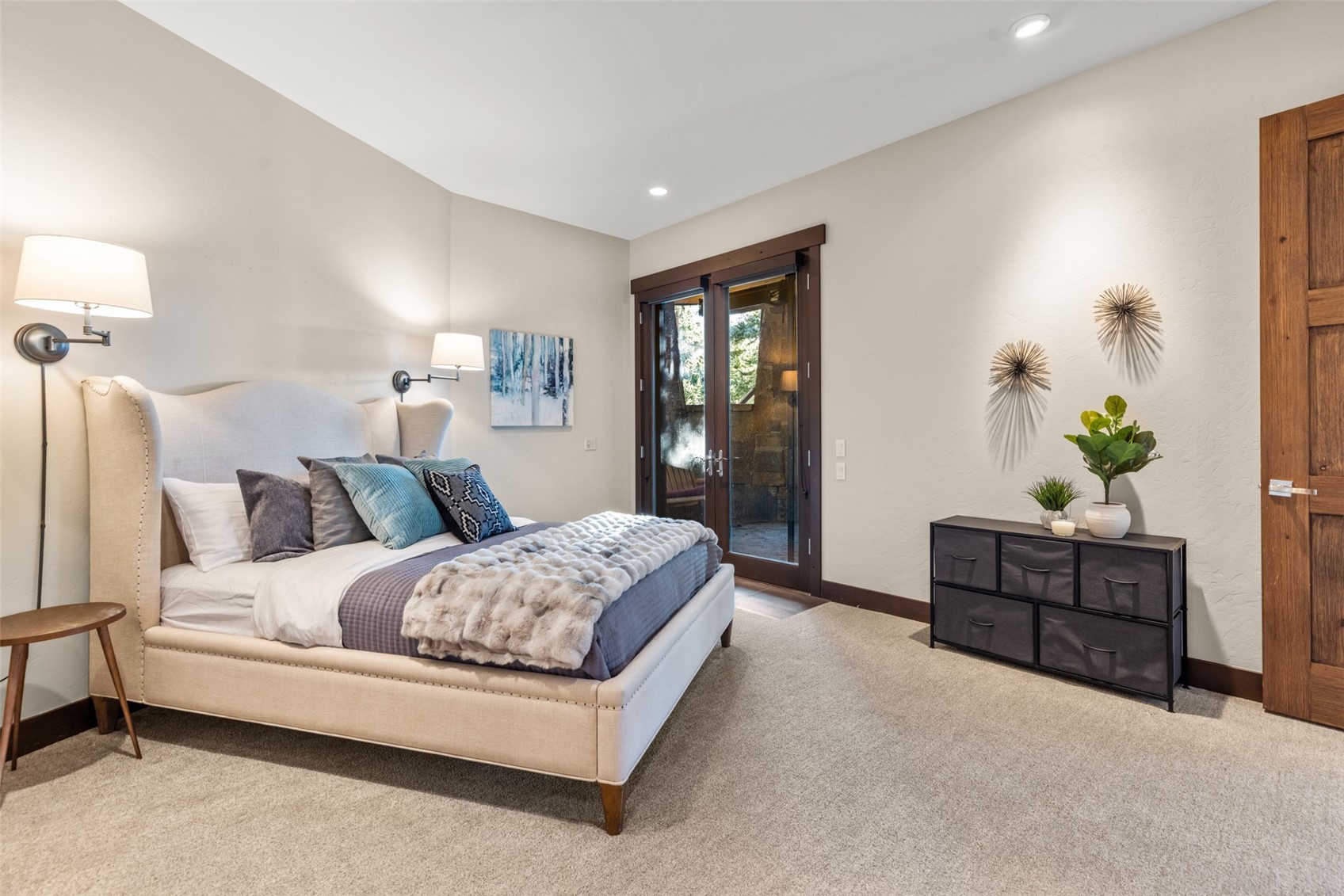 436 Gold Run Road Breckenridge, CO 80424 - Photo 39 of 50 Bedroom #2. Double doors to a covered, heated back patio!