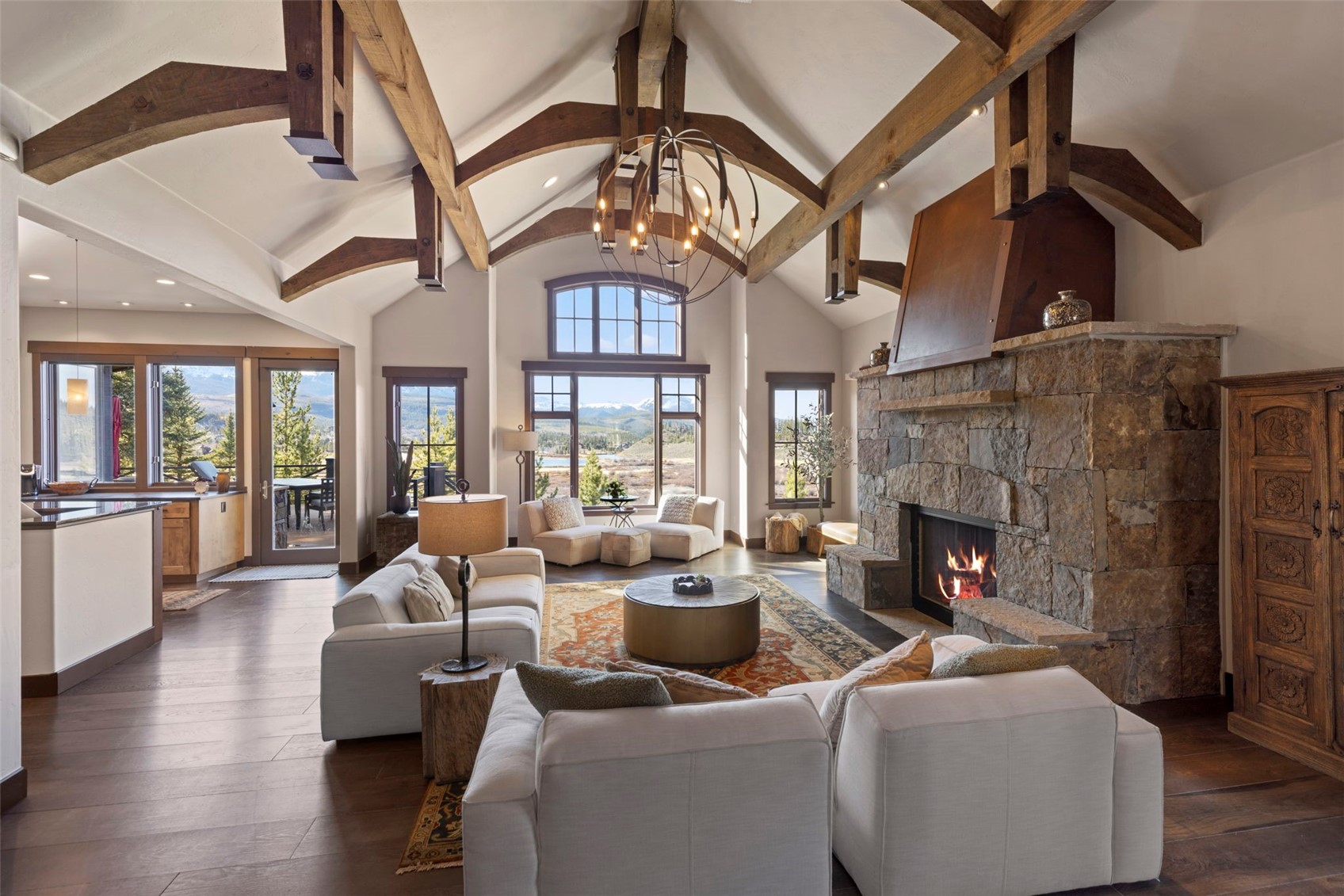 436 Gold Run Road Breckenridge, CO 80424 - Photo 4 of 50 This is what you see after walking through the front entrance. Powerful Great Room and breathtaking views!