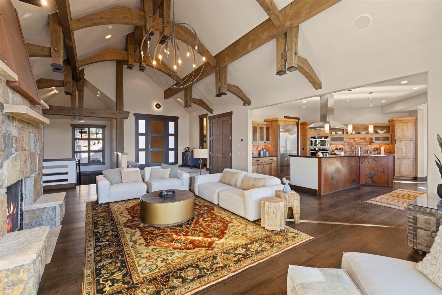 436 Gold Run Road Breckenridge, CO 80424 - Photo 6 of 50 Beautiful timber trusses with metal accents throughout.