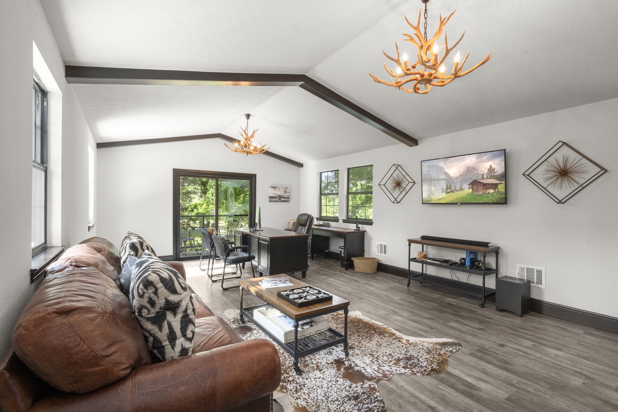 8555 Matthews Lane Magnolia, TX 77354 - Photo 33 of 37 a living room with furniture fireplace and a large window