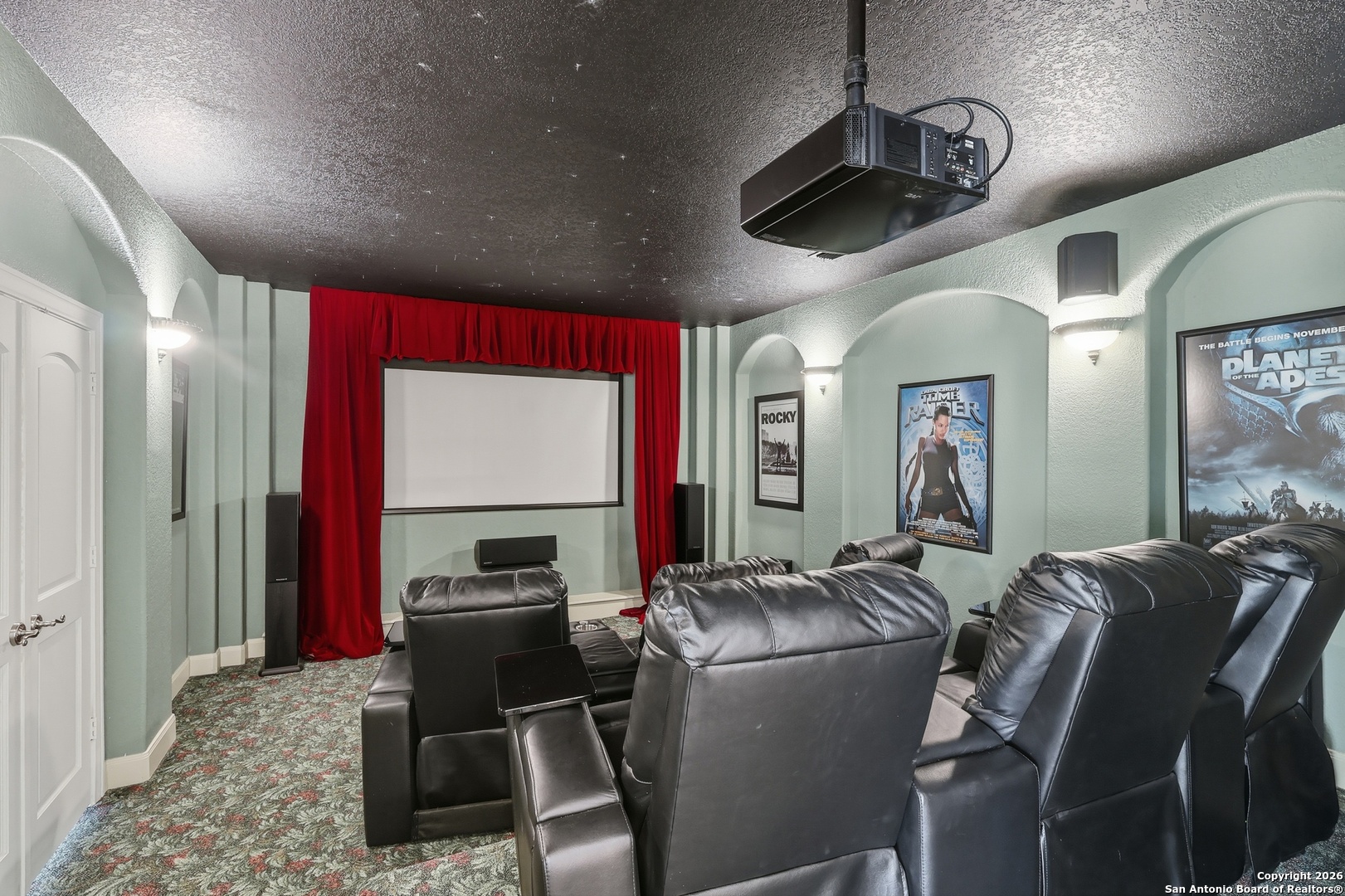 2435 Winding View San Antonio, TX 78260 - Photo 47 of 57 a living room with furniture a flat screen tv and kitchen view