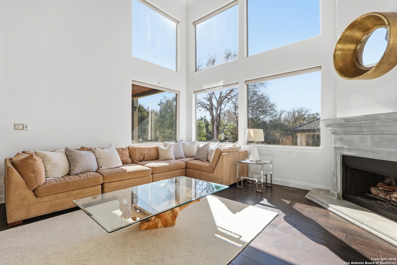 2435 Winding View San Antonio, TX 78260 - Photo 10 of 57 a living room with furniture and a fireplace