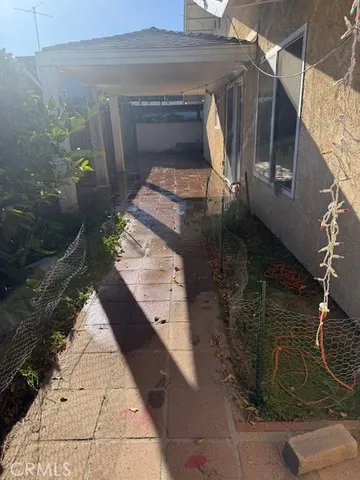 a view of a balcony with a sink