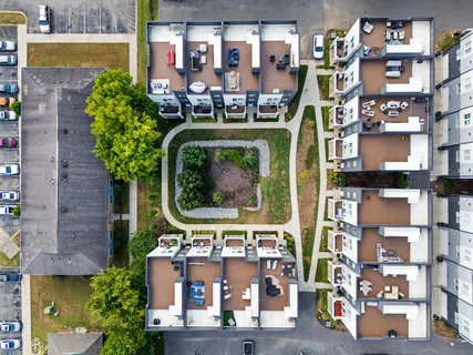 a view of city with ocean