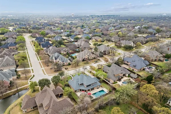an aerial view of a residential houses with outdoor space